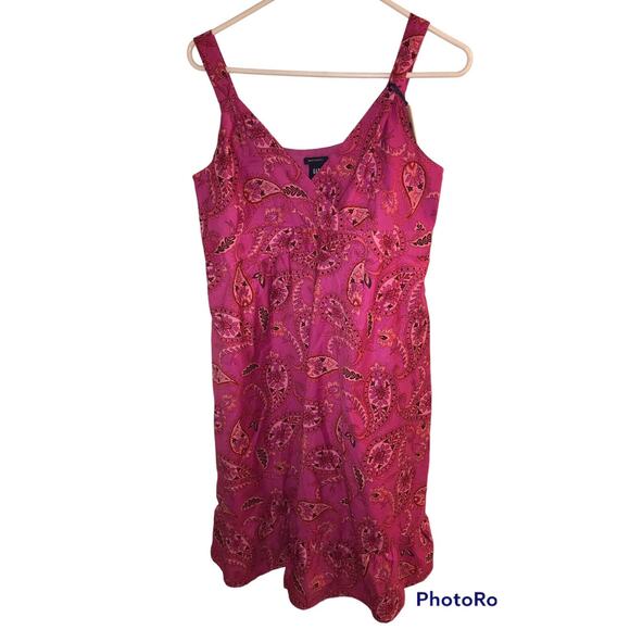 GAP MATERNITY Women's Pink Paisley V neck DRESS Size Small Sleeveless Summer NWT - Picture 2 of 6